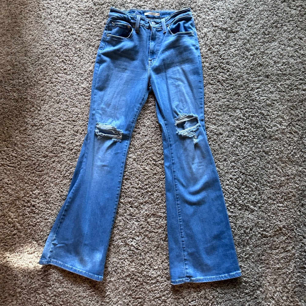 Levi’s 726 flares with rips
